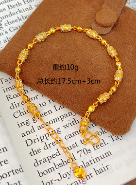 女沙金点钻回纹桶珠转运珠手链