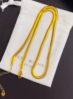 女沙金加厚软蛇骨项链扁平素链