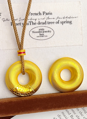 女沙金爆闪猫眼平安扣吊坠项链