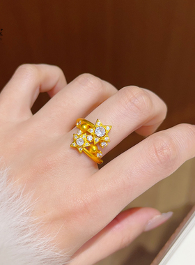 沙金点钻流苏星星球项链耳钉戒指