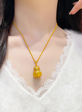 女沙金唐潮福禄有相佛吊坠项链