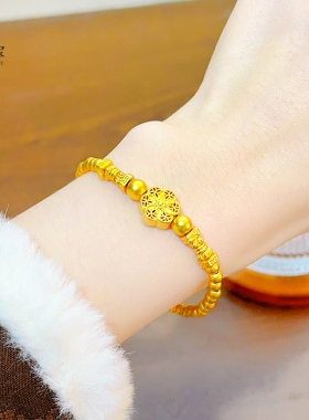 女沙金999传承三世六相花手链