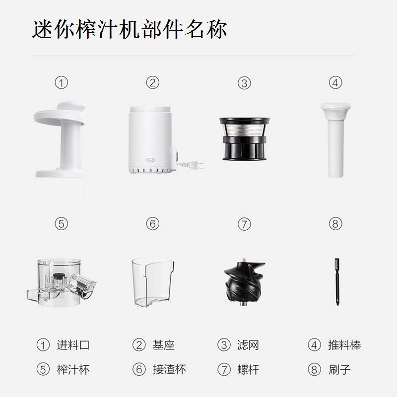 BUD/博的 BJ08迷你榨汁机滤网榨汁杯螺杆盖子TCC-8004X配件有品,淘宝优惠券,粉丝福利购,淘宝优惠卷