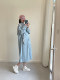2024 Spring New Pregnant Women's Wear Korean Edition Loose Lapel Single breasted Shawl Casual Mid length Shirt Dress