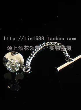 别针白色高档水晶领带夹