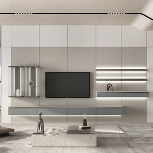 顾家家居客厅电视柜背景墙柜子储物柜全屋定制柜子组合绅士