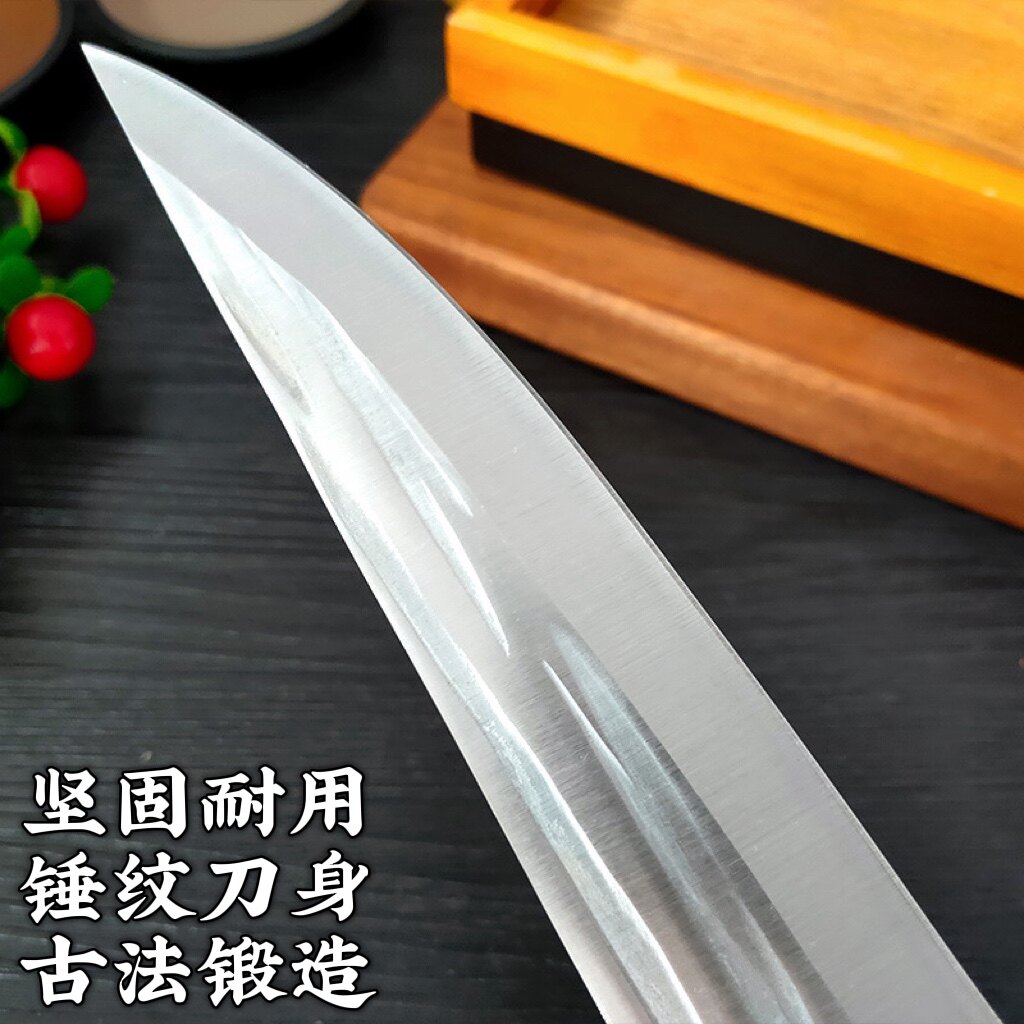 龙泉手工锻打剔骨刀尖刀锤纹卖肉刀分割牛羊猪屠宰猪肉档分割肉刀_虎窝淘