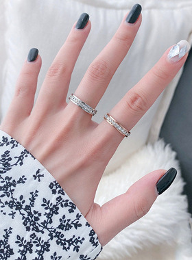 玫瑰金钛钢时尚个性风不掉色戒指