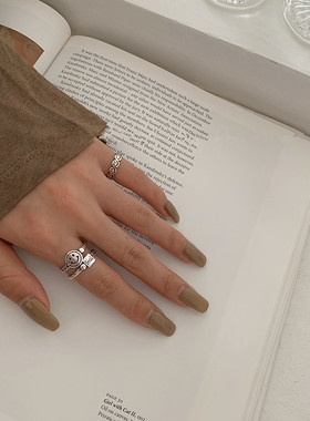 欧美风复古开口ins蹦迪戒指