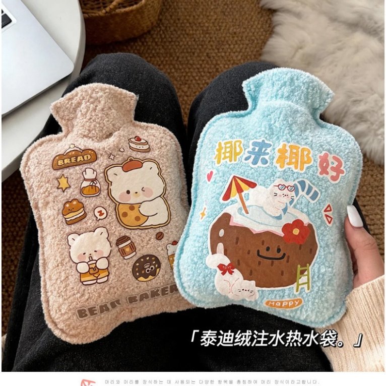 可爱卡通小熊毛绒热水袋暖肚子暖手
