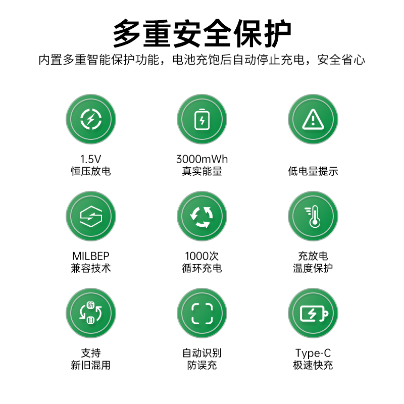 品胜充电锂电池5号充电套装7号1.5V恒压快五七号可USB充电大容量麦克风话筒玩具血压糖仪手柄吸奶器闪光灯