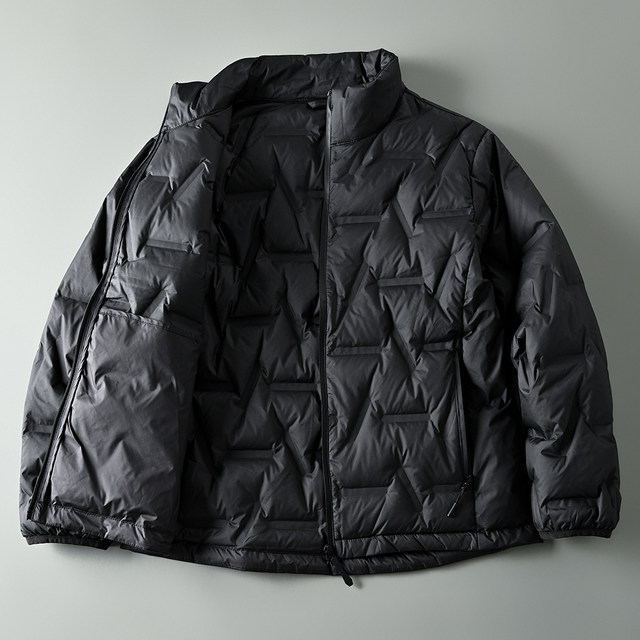 Laminated compartment locking American style outdoor 90 white duck down windproof and water repellent lightweight warm stand collar down jacket