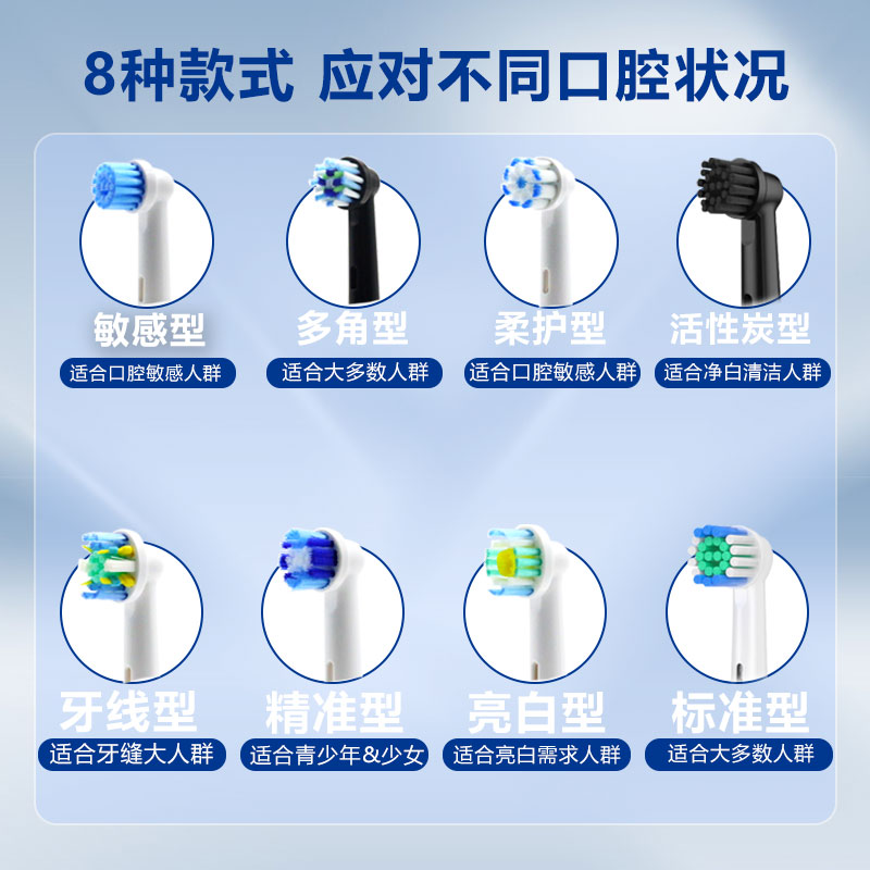 适配欧乐B电动牙刷头oralb欧乐比博朗D12D100替换P2000/3759/Pro4 - 图0