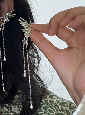 丝带美学耳夹女锆石芭蕾蝴蝶结