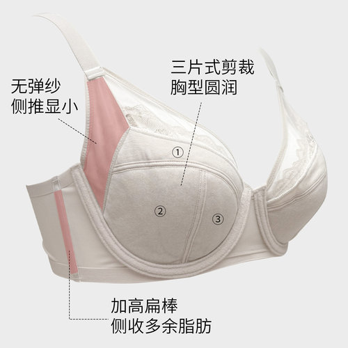 华歌尔Wacoal 轻薄蕾丝包容全罩杯大胸显小文胸罩内衣女UB84E5 - 图1