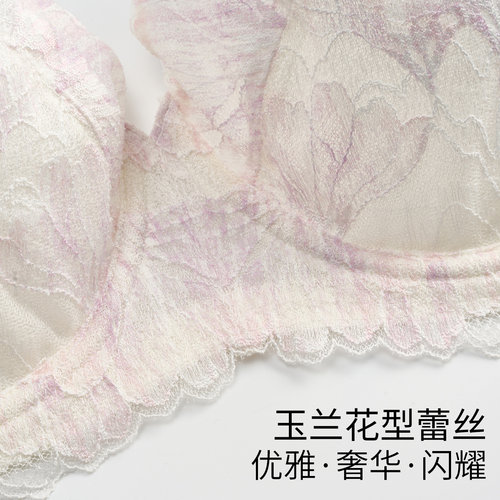 华歌尔Wacoal超薄蕾丝全罩杯内衣性感大胸显小大码文胸WB86A5 - 图3