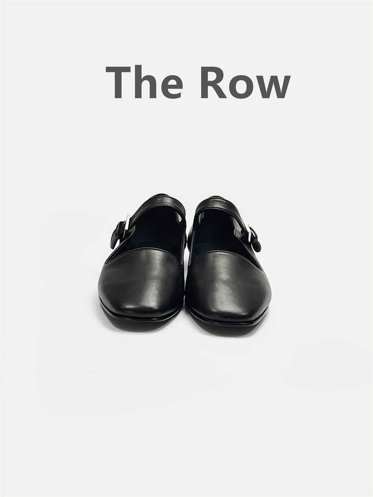 正品现货 THE ROW 21FW新款玛丽珍芭蕾鞋平底扣带单鞋黑色 - 图1