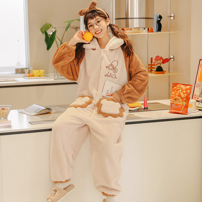 十二星座2022年新款连体珊瑚绒睡衣 戴蜜睡衣/家居服套装