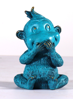 汽车可爱风四不猴生肖工艺品摆件