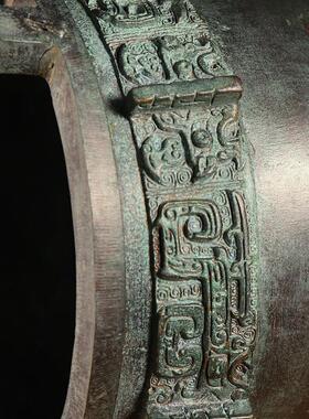 商代青铜圆鼎子龙鼎仿古鼎摆件铜香炉文庙礼器博物馆定做桌面摆放