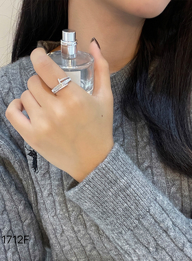 高级感轻奢贝壳戒指女小众设计韩国开口可调节食指指环2023年新款