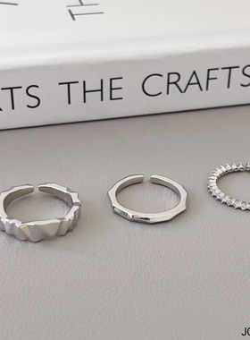 韩国小众叠戴简约银色戒指女冷淡风时尚个性指环2025年新款爆款