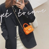 Детская сумка, милая сумка через плечо, прозрачная цепь, маленькая льняная сумка из жемчуга, кошелек, в стиле Шанель, на цепочке