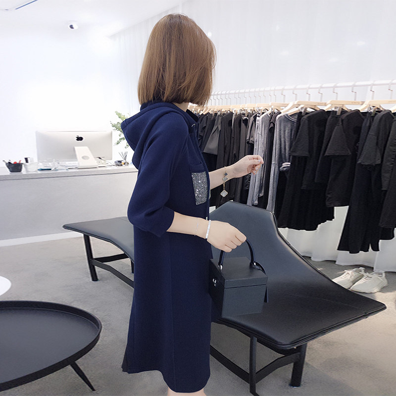 欧洲站秋装2020年新款秋季连帽卫衣 梵莉思女装连衣裙