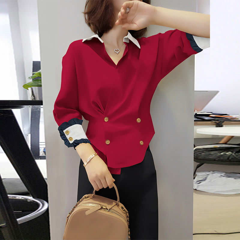 欧洲站秋装2020新款初秋款女士衬衫 梵莉思女装衬衫