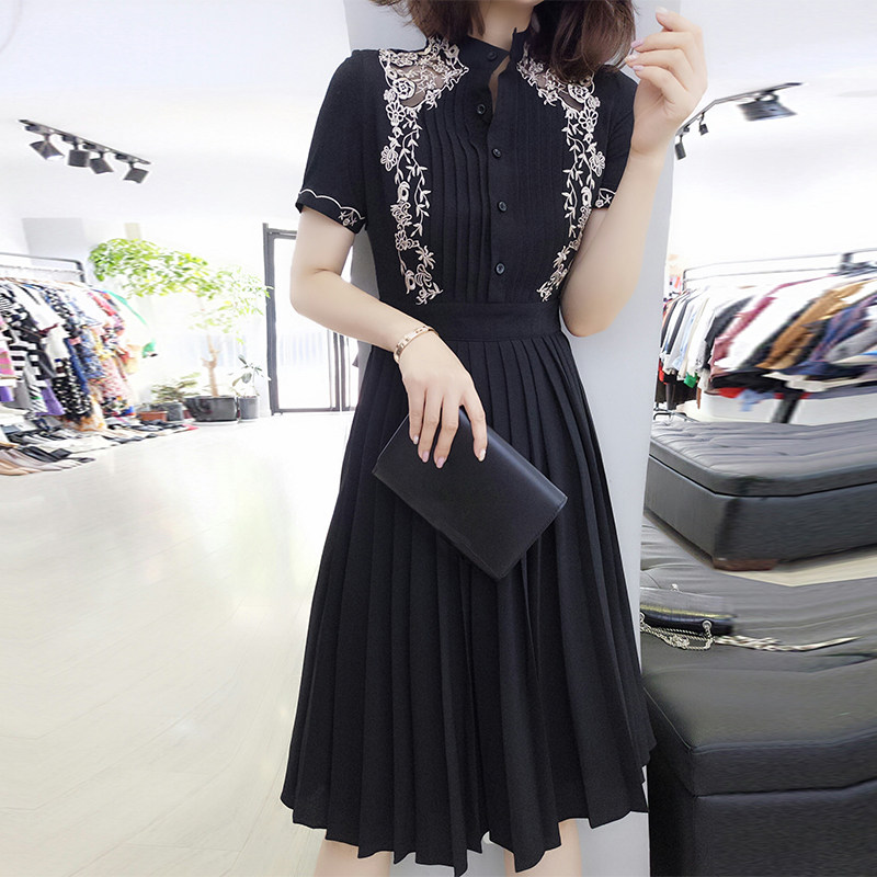 夏装2020新款a字裙子欧货潮百褶裙 梵莉思女装连衣裙