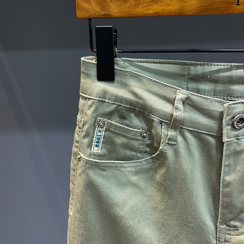 九分裤男士牛仔裤男款2025年夏季新款休闲裤子男纯色9分潮牌青年 - 图3