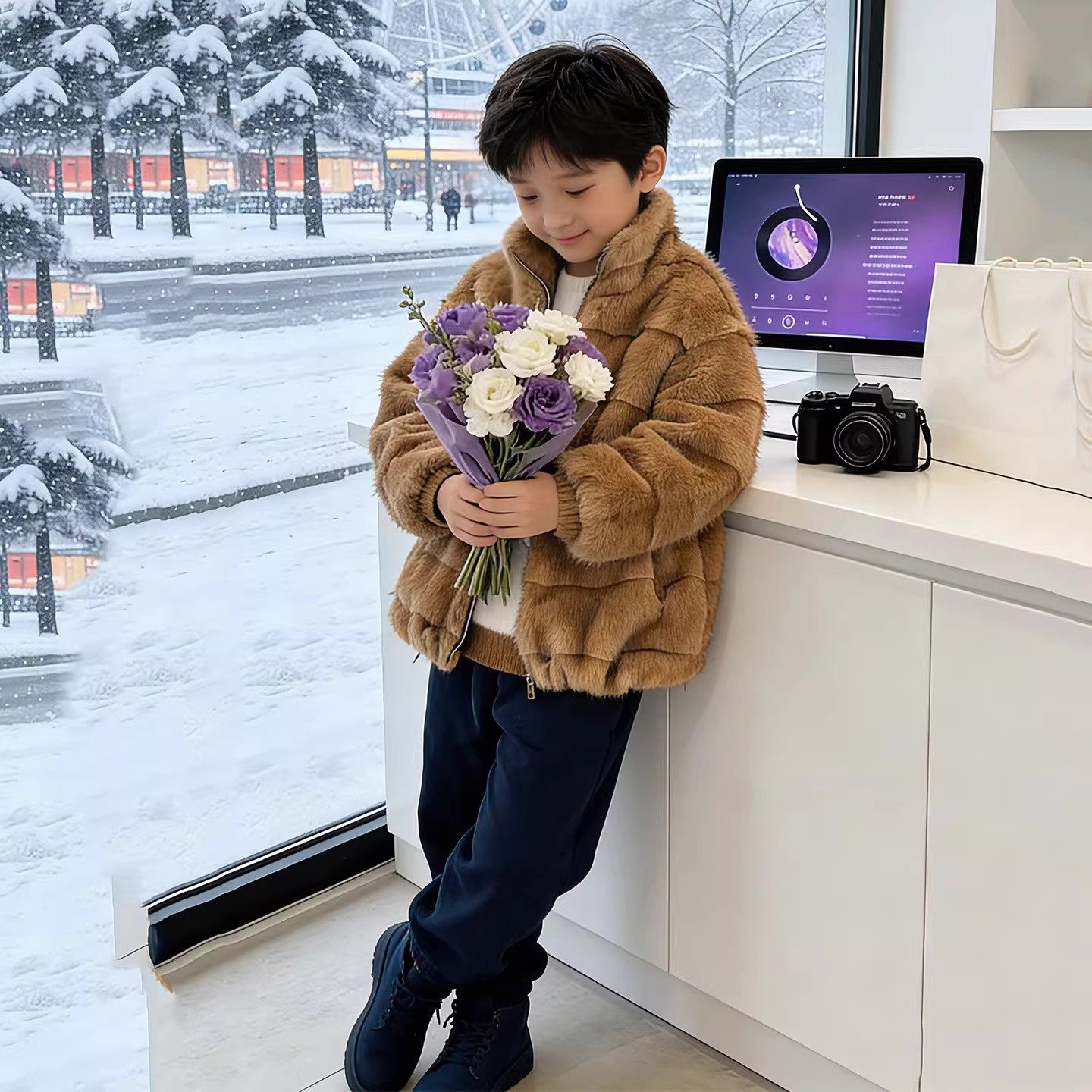 NEXT JANSO男女童仿貂毛毛衣加绒加厚高端皮草韩范裤子酷痞帅爆款,淘宝优惠券,粉丝福利购,淘宝优惠卷