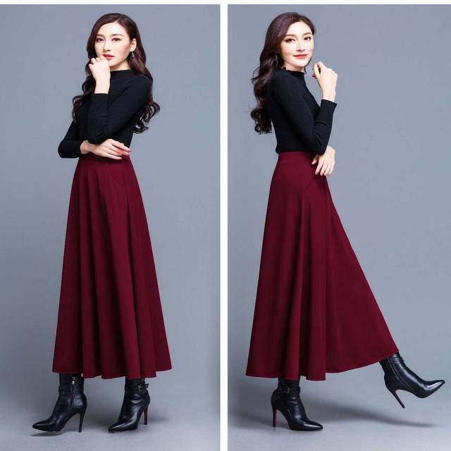 2024 Autumn and Winter New High Waist Slimming Swing Skirt