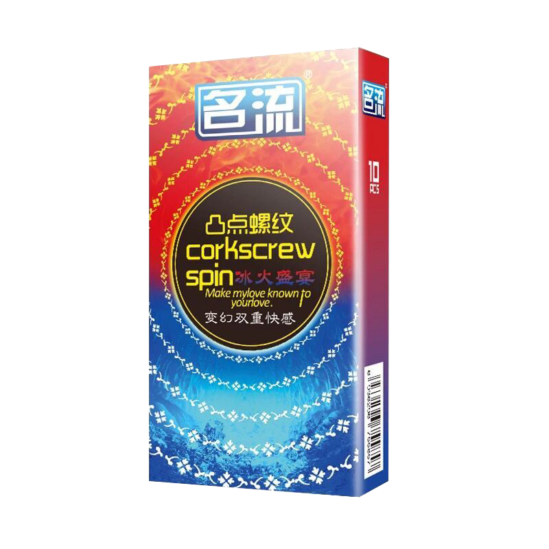 名流避孕套男用超薄大油量冰火安全套螺纹大颗粒保险套浮点狼牙套-图0