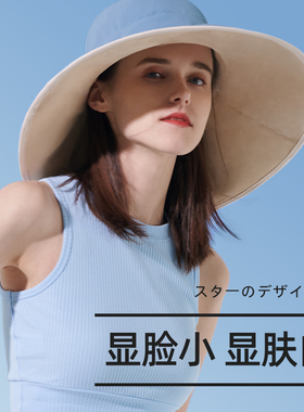 日本双面早春紫外线遮脸渔夫帽