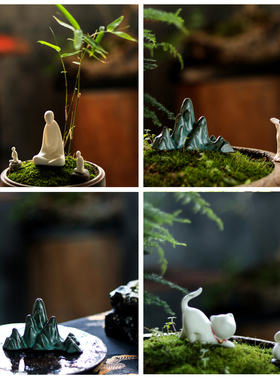 陶瓷桌面盆景鱼缸迷你摆件