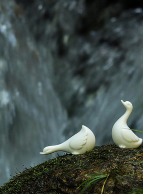 陶瓷迷你可爱风盆栽水景小鸭子