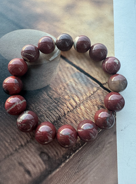 隐藏福利 铁胆石12mm圆珠手链