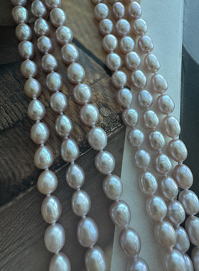 搭配利器 天然淡水珍珠淡紫米粒珠长款多种佩戴效果项链