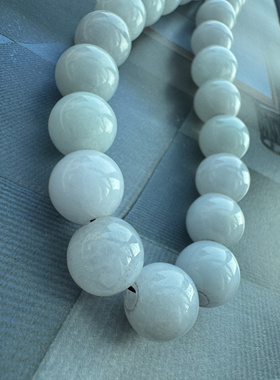 有翡君子 天然翡翠淡紫色12mm圆珠项链