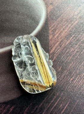来福 天然金钛晶吊坠