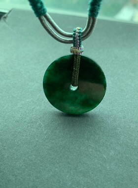 小满 老坑翡翠复古直边平安扣吊坠