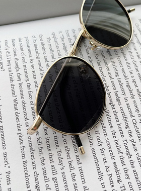 2024刘仁娜宋慧乔韩版偏光复古金属椭圆形潮流太阳镜墨镜男女017