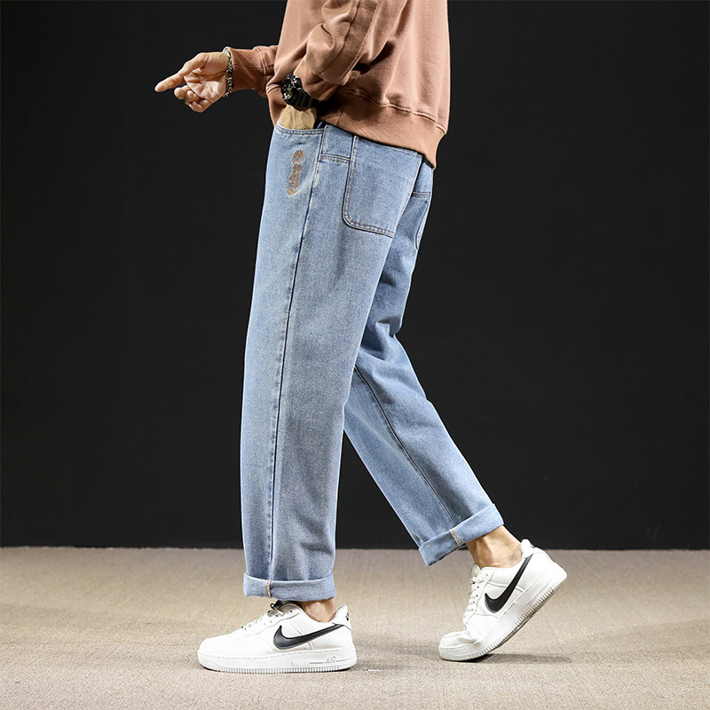 gko(服饰)松紧腰系绳男直筒牛仔裤 gko服饰休闲裤