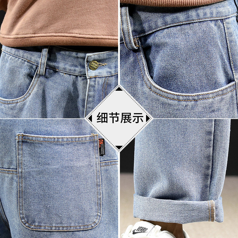 gko(服饰)松紧腰系绳男直筒牛仔裤 gko服饰休闲裤