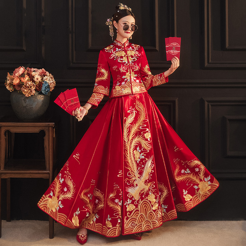 秀禾服2021年新款新娘结婚礼服婚纱 芙蔓旗袍