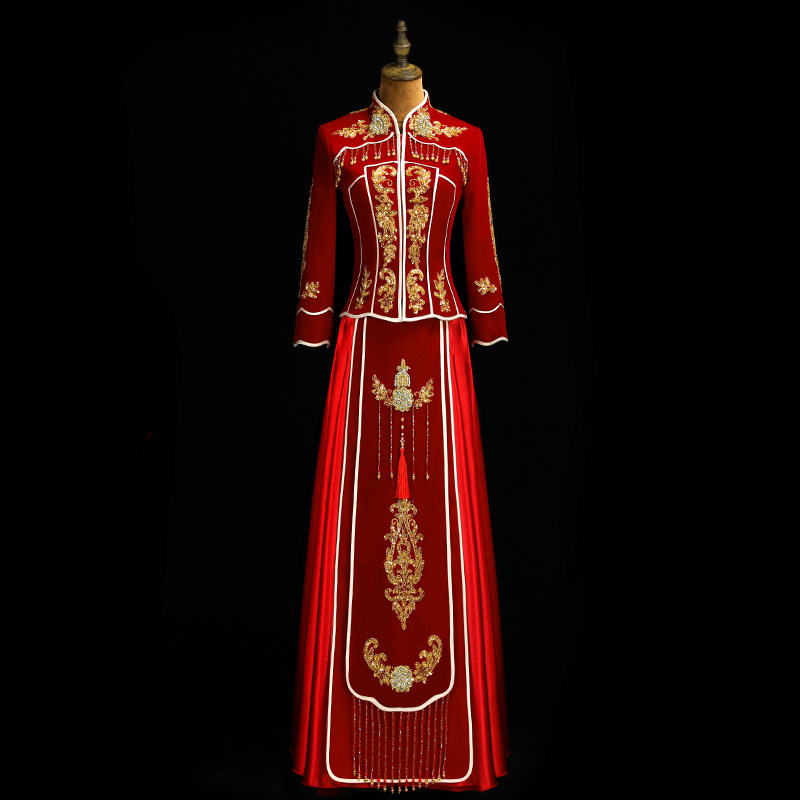 2021年新款中式婚纱结婚 芙蔓旗袍