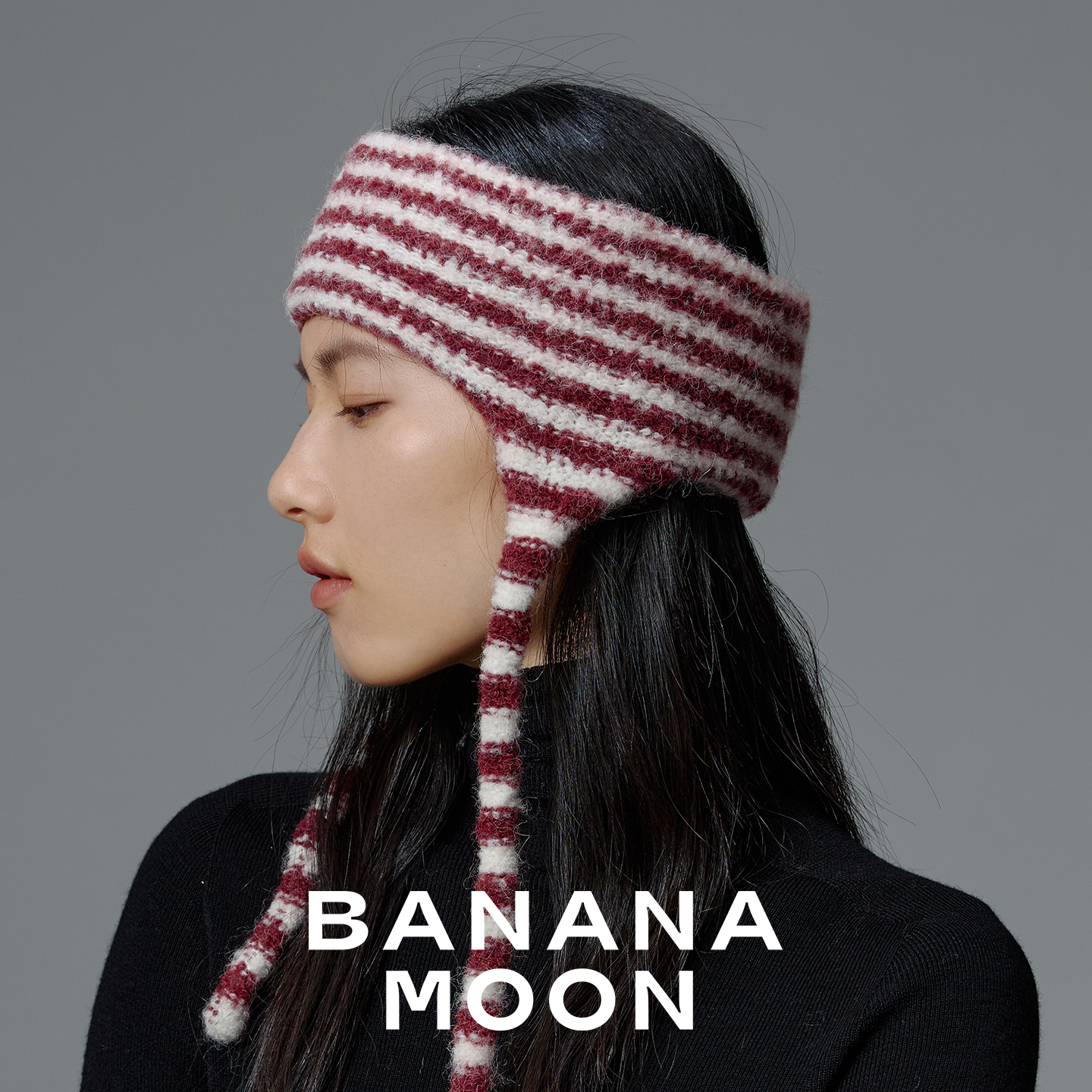 INS博主风-艺术条纹拼色羊驼毛羊毛混纺空顶耳罩帽-日系韩版时髦 - 图2