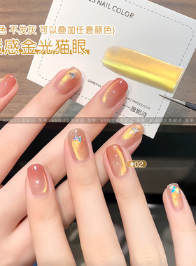 恩妮诗O透感金光猫眼指甲油胶