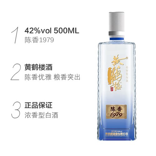 【官方直营】黄鹤楼酒陈香1979箱装 42度500mL*6瓶白酒宴席送礼 - 图1